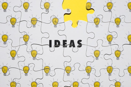 Free Puzzle Concept With Light Bulbs Psd