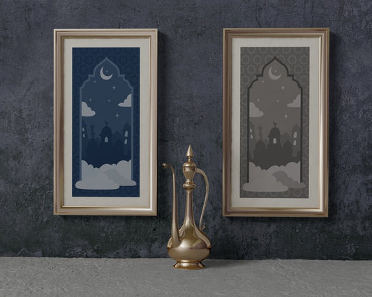 Free Ramadan Arrangement Mock-Up With Frames Psd