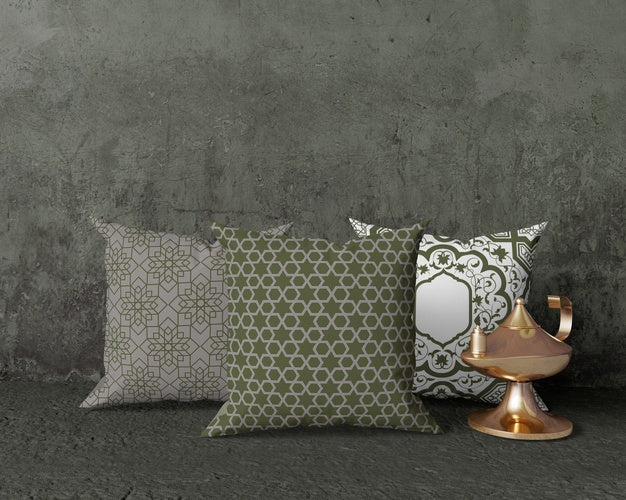 Free Ramadan Arrangement Mock-Up With Pillows Psd