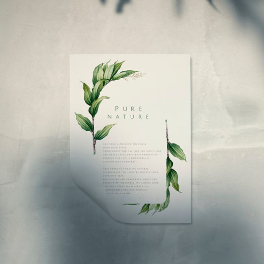 Free Ready To Use Poster Mockup With A Leaf Psd