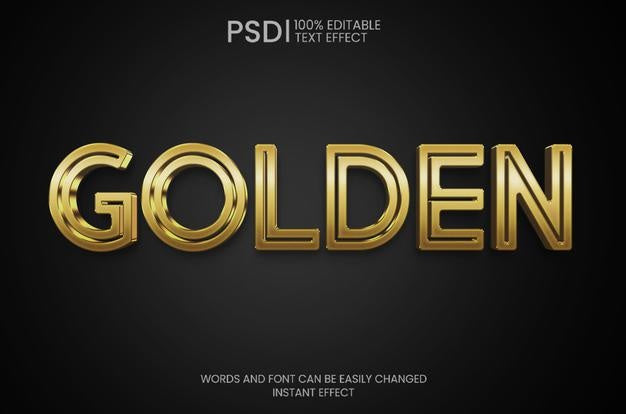 Free Realistic 3D Golden Text Effect Psd