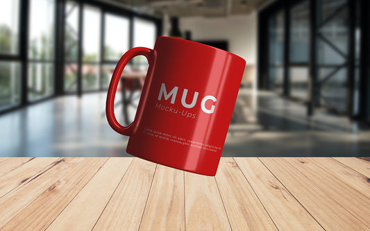 Free Realistic Floating Mug Mockup