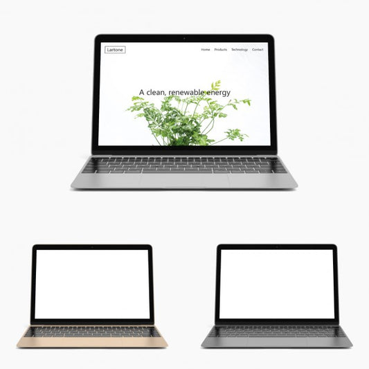 Free Realistic Laptop Mock Up Psd