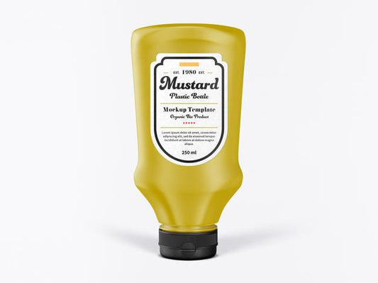 Free Realistic Mustard Mockup Bottle Psd