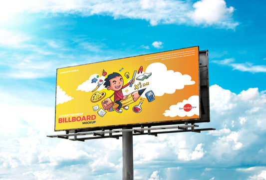 Free Realistic Outdoor Advertisement Hoarding Billboard Mockup Psd 2018