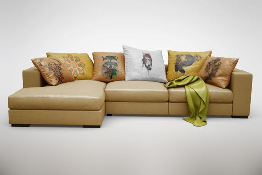 Free Realistic Sofa Mock Up Psd