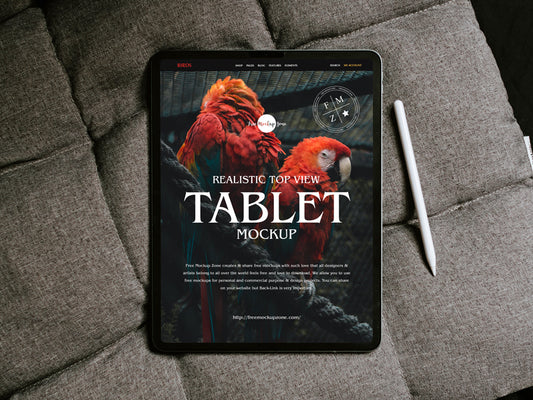 Free Realistic Top View Tablet Mockup