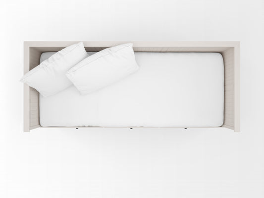 Free Realistic White Bed On Top View Psd