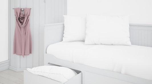 Free Realistic White Bedroom With Furniture Psd