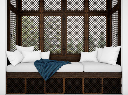 Free Realistic White Cushions On A Rustic Sofa Psd