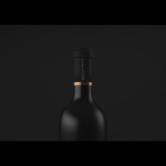 Free Realistic Wine Bottle Presentation Psd