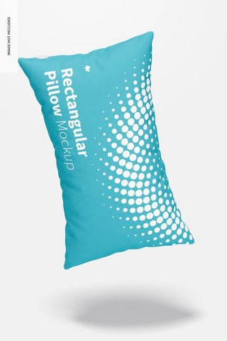 Free Rectangular Pillow Mockup, Falling Psd