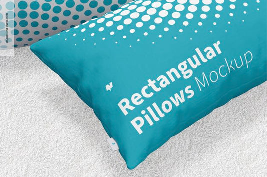Free Rectangular Pillows Mockup, Close-Up Psd