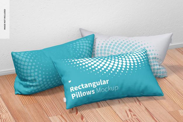 Free Rectangular Pillows Set Mockup Psd