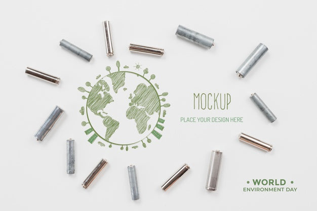 Free Recyclable Objects Arrangement Mock-Up Psd