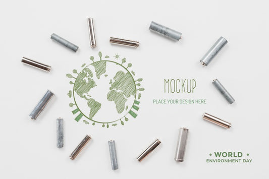 Free Recyclable Objects Arrangement Mock-Up Psd