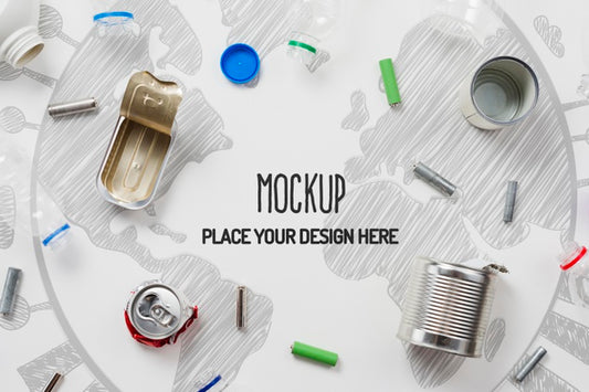 Free Recyclable Objects Assortment Mock-Up Psd