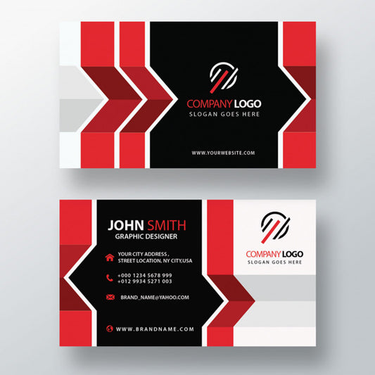 Free Red Abstract Business Card Psd
