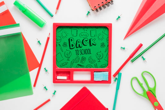 Free Red And Green Supplies For Back To School Psd