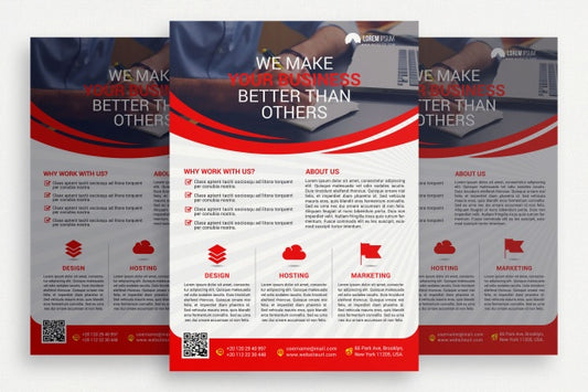 Free Red And White Business Brochure Psd