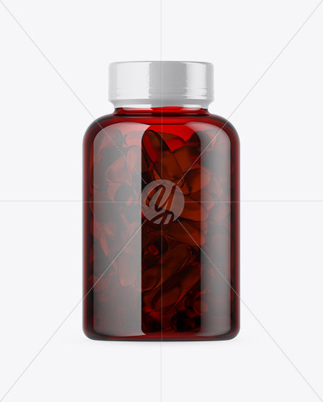 Free Red Bottle With Fish Oil Mockup