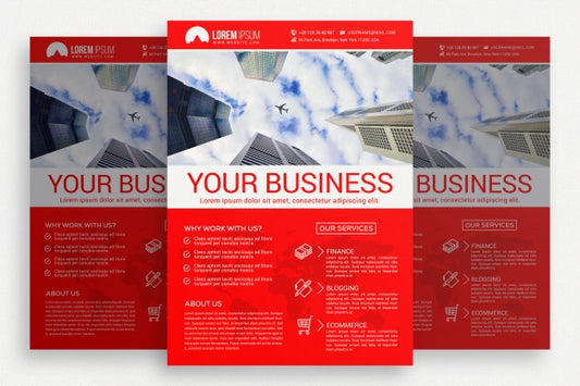 Free Red Business Brochure Psd