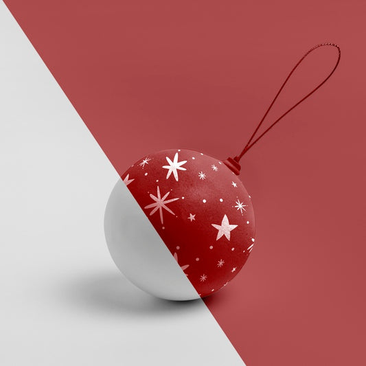 Free Red Christmas Globe With Star Drawing Psd