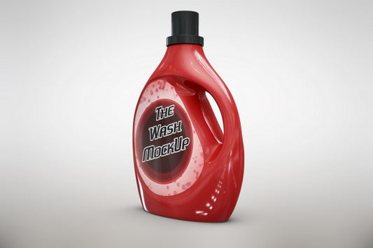 Free Red Detergent Packaging Mock Up Psd