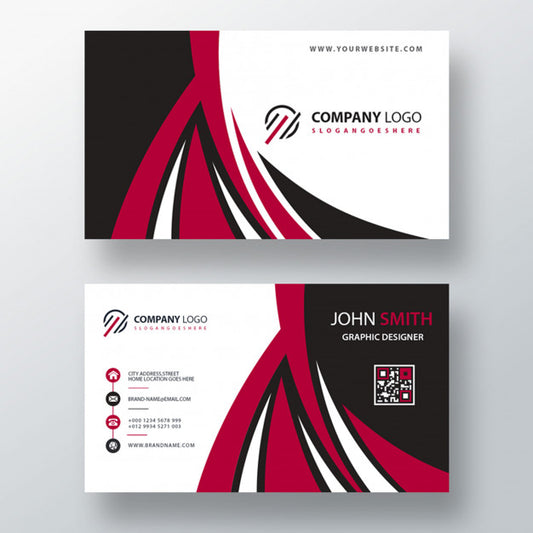 Free Red Font And Back Business Card Psd