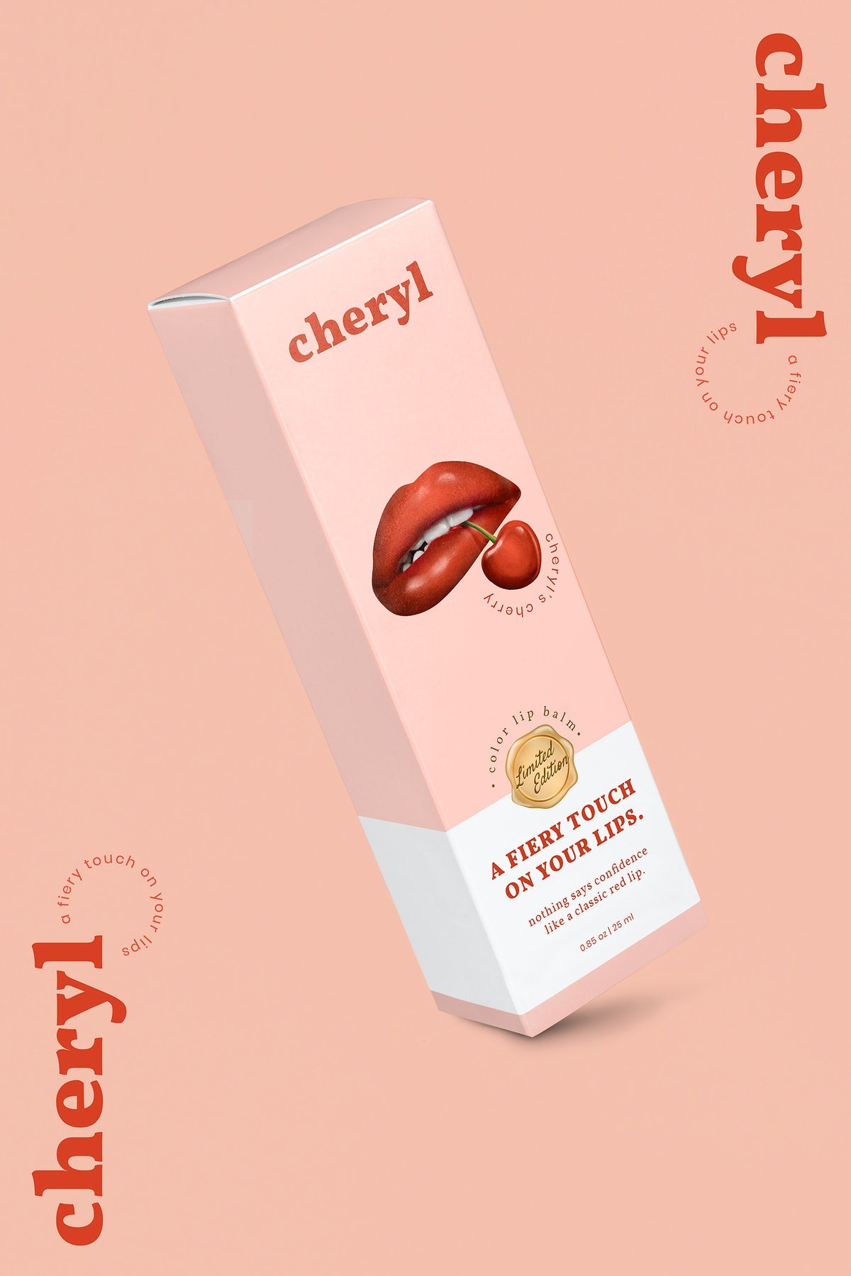 Free Red Lipstick Box Mockup Psd For Cosmetic Packaging Advertisement