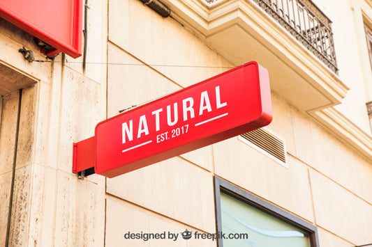 Free Red Shop Sign Mockup Psd