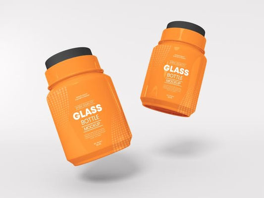 Free Reflective Glass Bottle Branding Mockup Psd