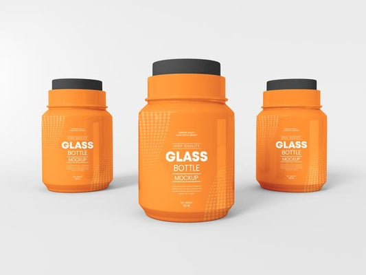 Free Reflective Glass Bottle Branding Mockup Psd