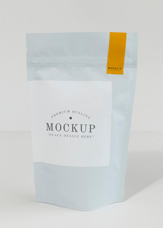 Free Resealable Coffee Bean Bag Mockup Psd