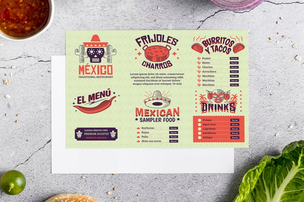 Free Restaurant Menu Concept Mock-Up Psd