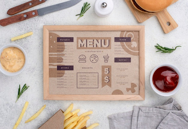 Free Restaurant Menu Concept Mockup Psd