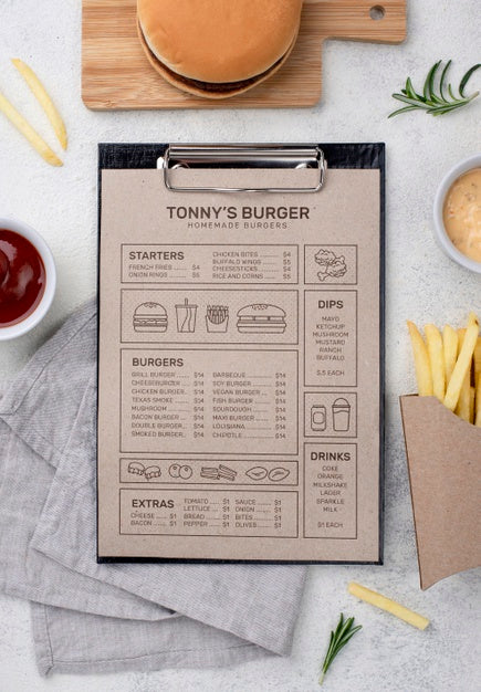 Free Restaurant Menu Concept Mockup Psd