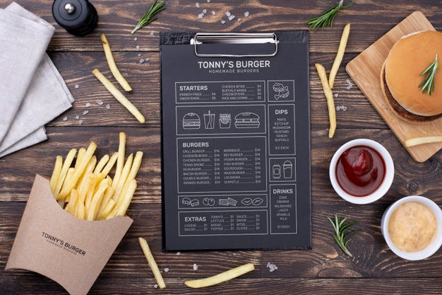 Free Restaurant Menu Concept Mockup Psd