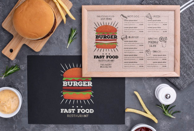 Free Restaurant Menu Concept Mockup Psd