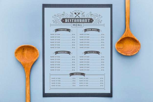 Free Restaurant Menu Concept Mockup Psd