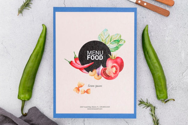 Free Restaurant Menu Concept Mockup Psd