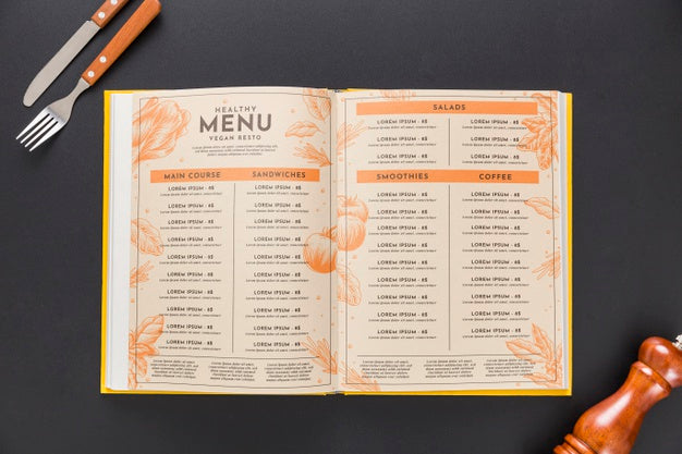 Free Restaurant Menu Concept Mockup Psd