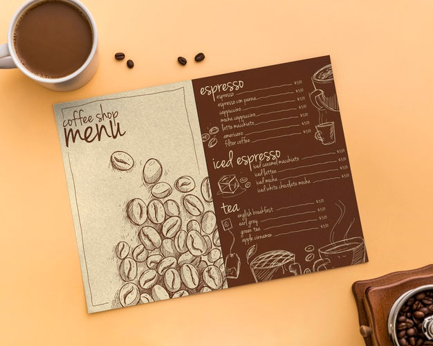 Free Restaurant Menu Concept Mockup Psd