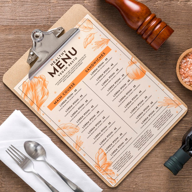 Free Restaurant Menu Concept Mockup Psd