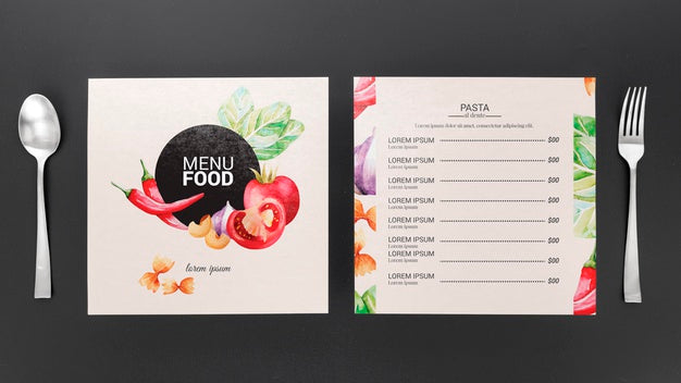 Free Restaurant Menu Concept Mockup Psd