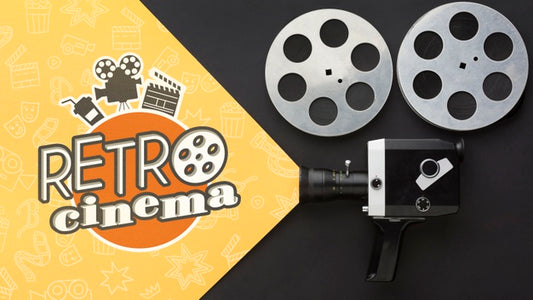 Free Retro Cinema With Vintage Camera And Film Psd