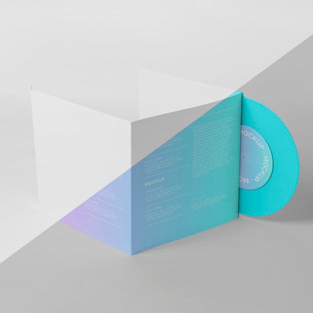 Free Retro Mock-Up Vinyl Disk Abstract Packaging Psd
