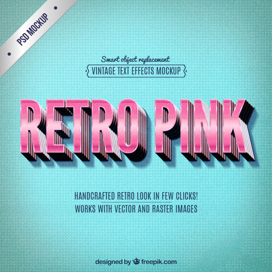 Free Retro Pink Lettering Psd