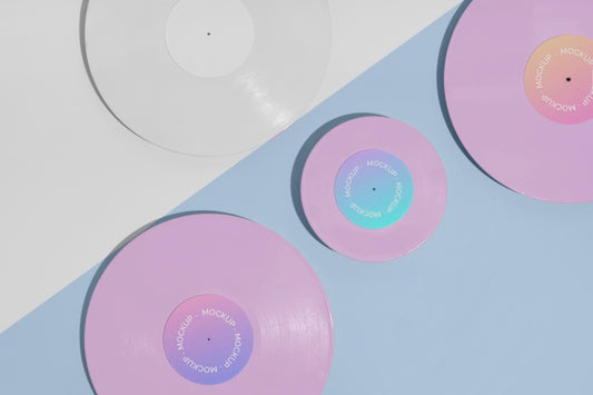 Free Retro Vinyl Disk With Abstract Packaging Mock-Up Psd