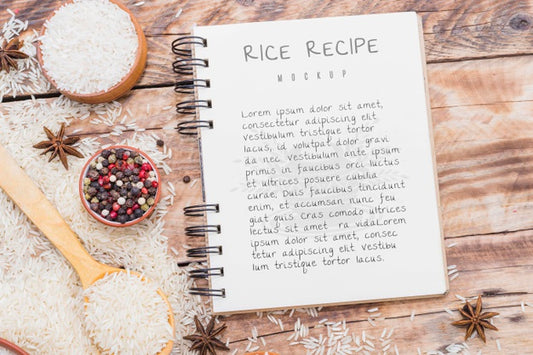Free Rice Cake Recipe On Notebook Psd
